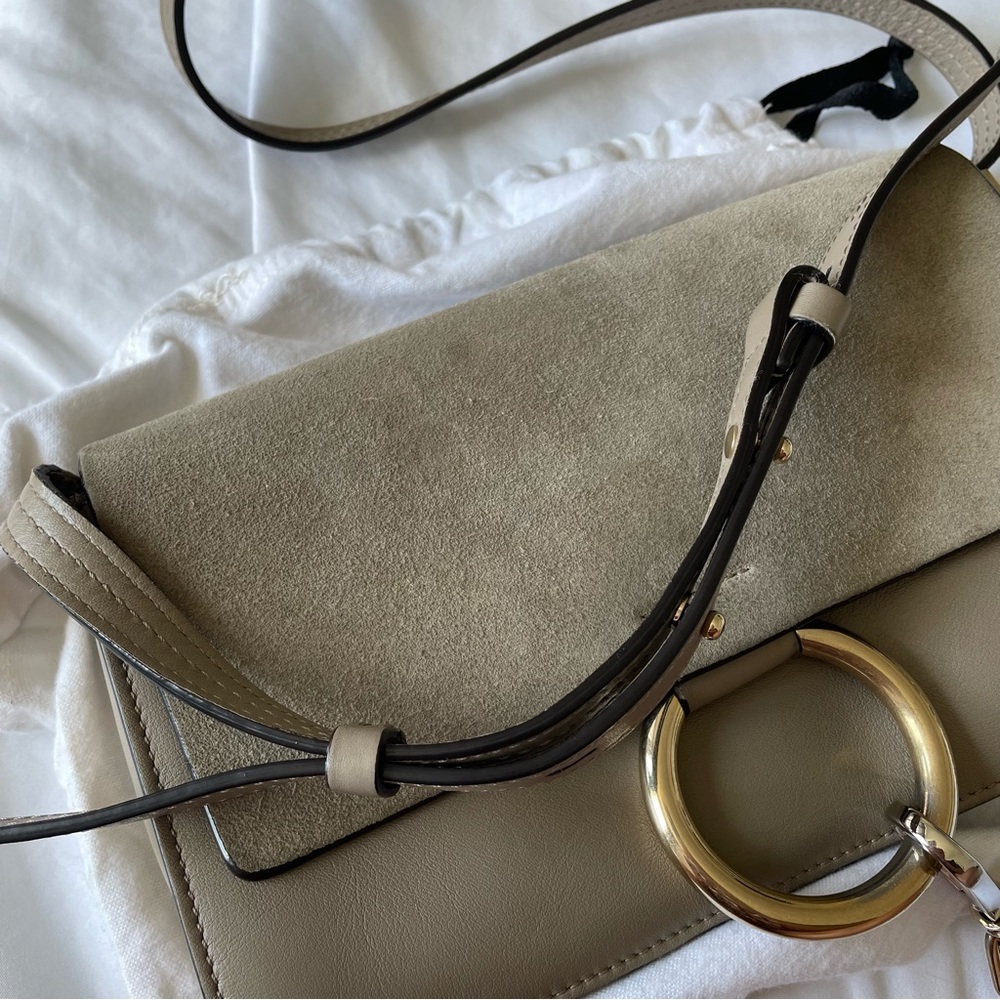 Chloe Suede Calfskin Small Faye Shoulder Bag - Picture 10 of 10
